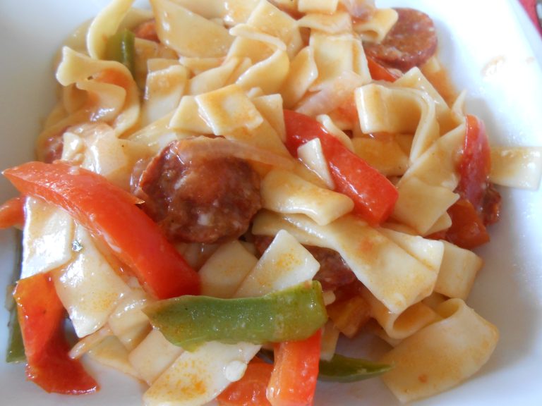 One pot pasta poivron et chorizo